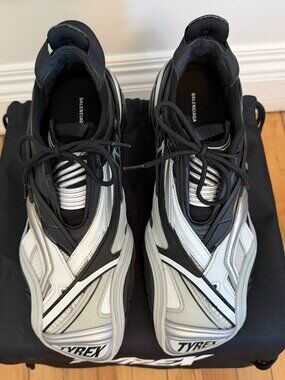 Balenciaga Tyrex Runner Sneakers Black Grey Layered Panel Anatomical SS20 Demna